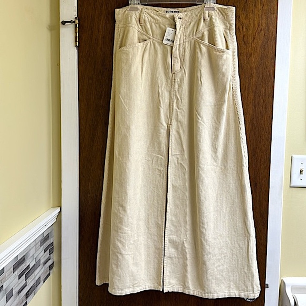 Free People Come As You Are Cord Maxi Skirt / Beechwood